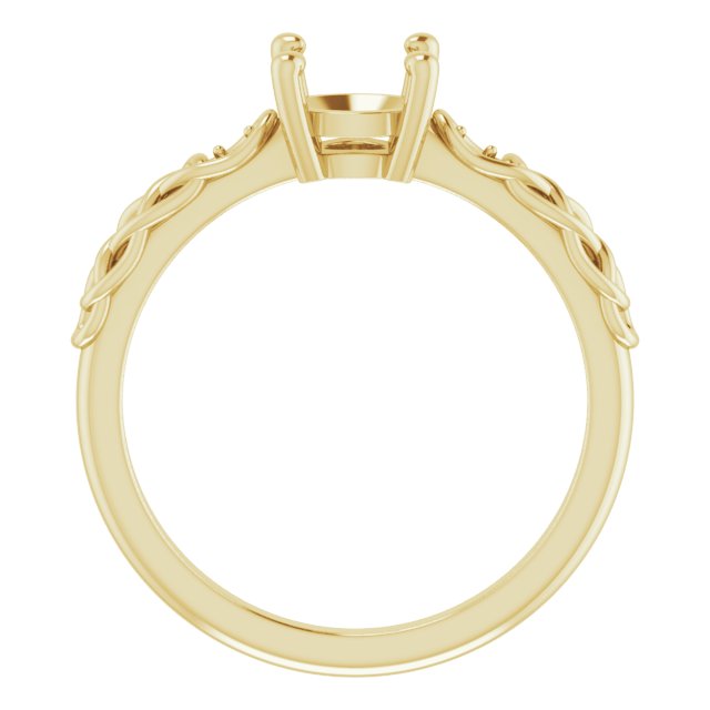14K Yellow 6.5 Round .0075 CTW Natural Diamond Semi-Set Celtic-Inspired Engagement Ring