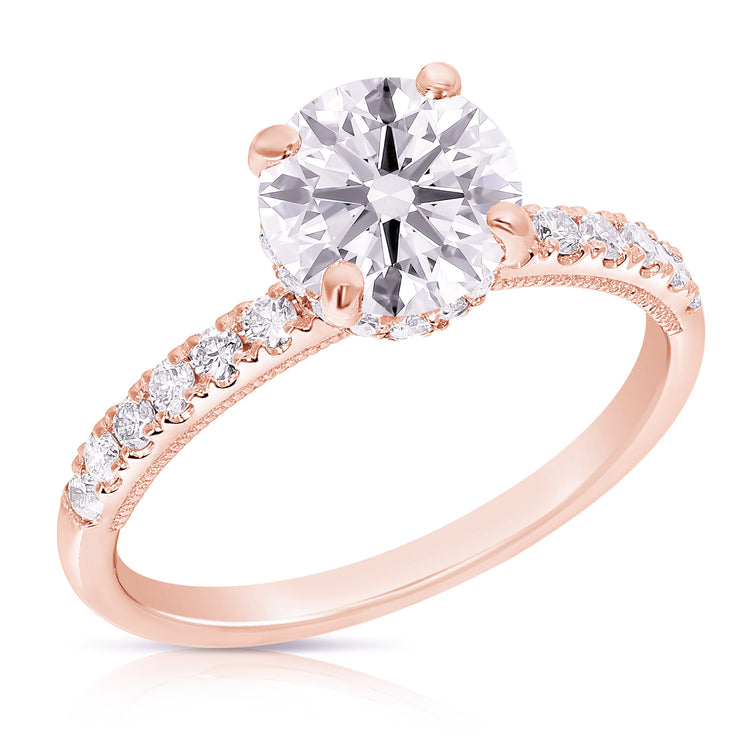 1 1/2 CT CENTER ROUND H-HALO LAB GROWN ENGAGEMENT RING