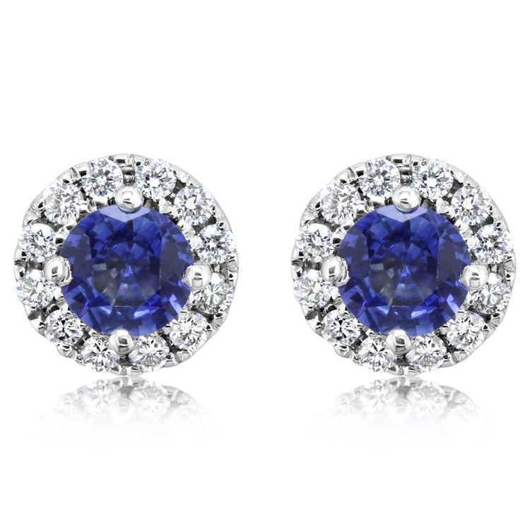14K White Gold Emerald/Diamond Earrings
