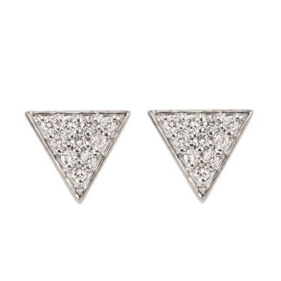 Silver Diamond Earrings 1/5 ctw