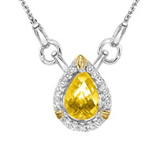 Silver with Pear Citrine Pendant