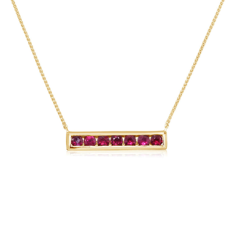 14K Yellow Gold Ruby Neckpiece