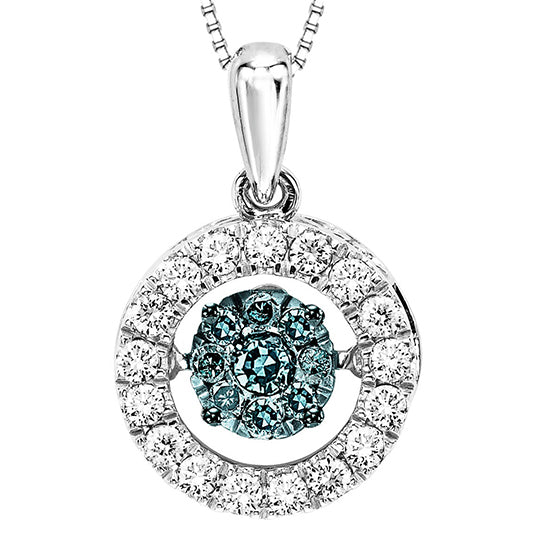 10K Blue & White Diamond Rhythm Of Love Pendant 1/2 ctw