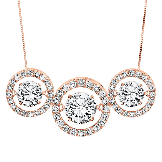 14K Rose Gold Diamond Rhythm Of Love Pendant 1 ctw