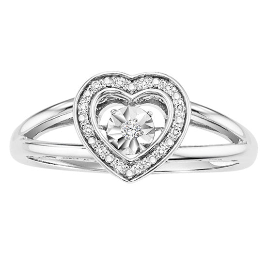 Silver Diamond Rhythm Of Love Ring