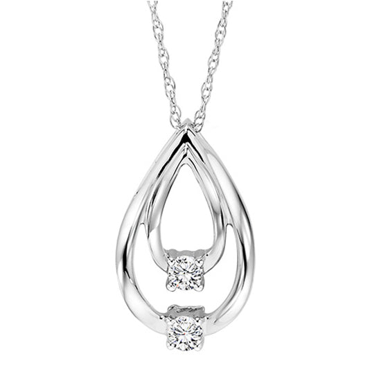 10K Diamond Two Stone Pendant 1/10 ctw