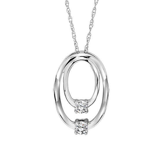 10K Diamond Two Stone Pendant 1/10 ctw