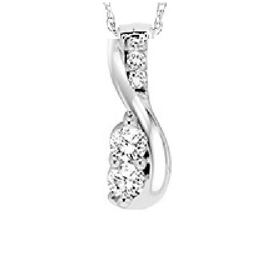 10K Diamond Two Stone Pendant 1/5 ctw