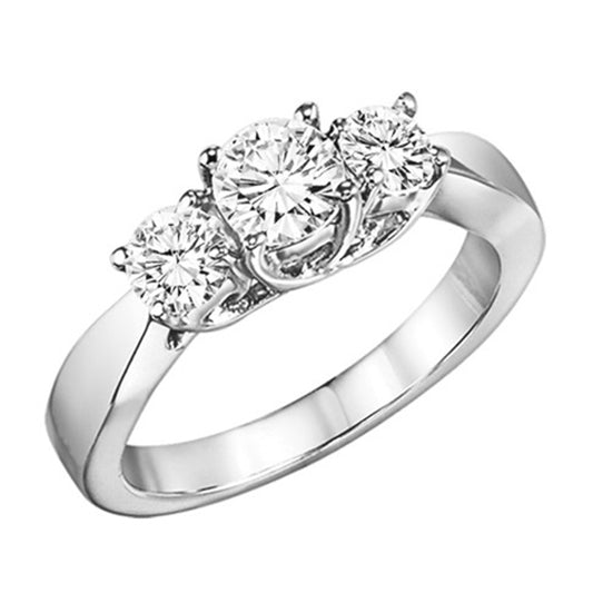 14K Diamond 3 Stones Ring 1/4 ctw