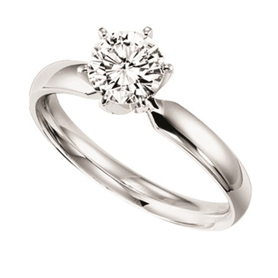 14K Round Solitaire Ring 3/4 ct