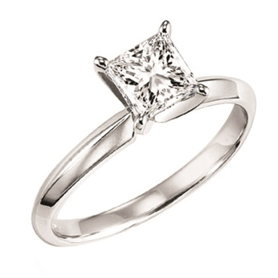 14K P/Cut Solitaire Ring 1/2 ct