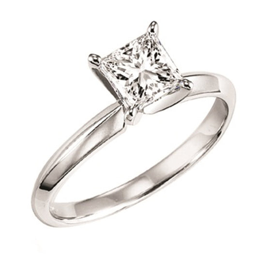 14K P/Cut Solitaire Ring 3/4 ct