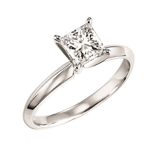 14K P/Cut Solitaire Ring 1 ct