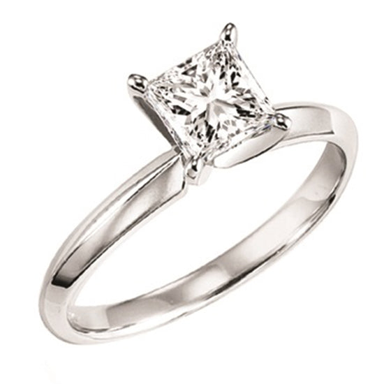 14K P/Cut Solitaire Ring 1/3 ct