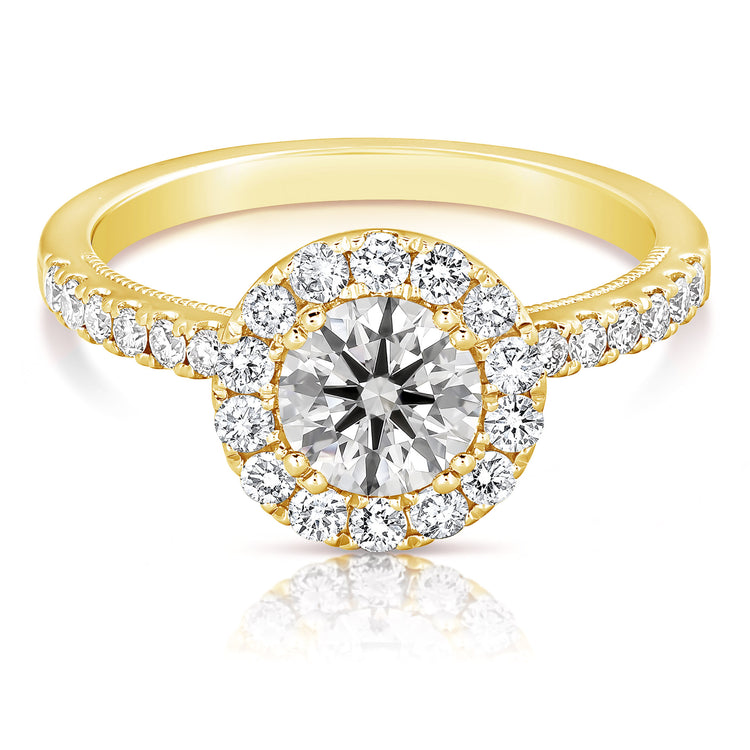 1 CT CENTER ROUND HALO LAB GROWN ENGAGEMENT RING