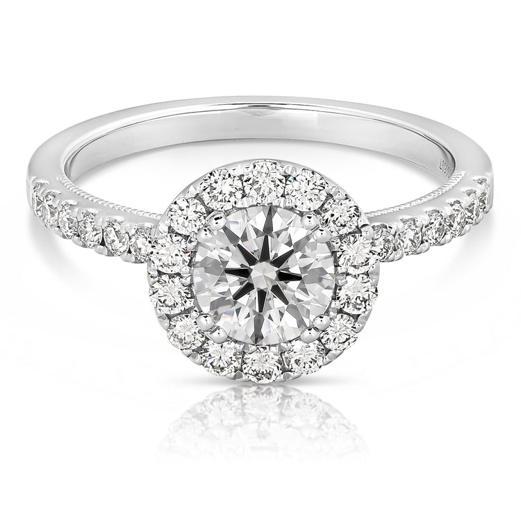 2 CT CENTER ROUND HALO LAB GROWN ENGAGEMENT RING