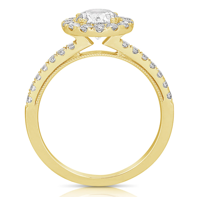 2 CT CENTER ROUND HALO LAB GROWN ENGAGEMENT RING