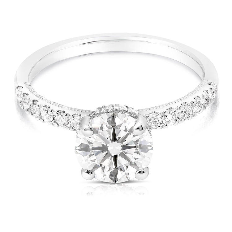 1 1/2 CT CENTER ROUND H-HALO LAB GROWN ENGAGEMENT RING