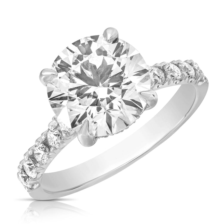 3 CT CENTER ROUND H-HALO LAB GROWN ENGAGEMENT RING