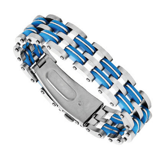 Steel & Blues Resin Bracelet