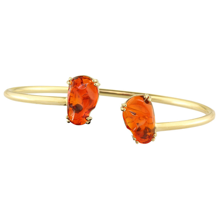 14K Yellow Gold Mexican Fire Opal Bracelet