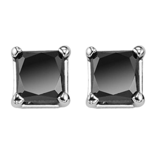 10K P/Cut Black Diamond Studs 1/2 ctw