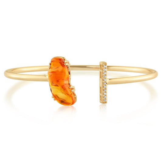 14K Yellow Gold Fire Opal/Diamond Bracelet