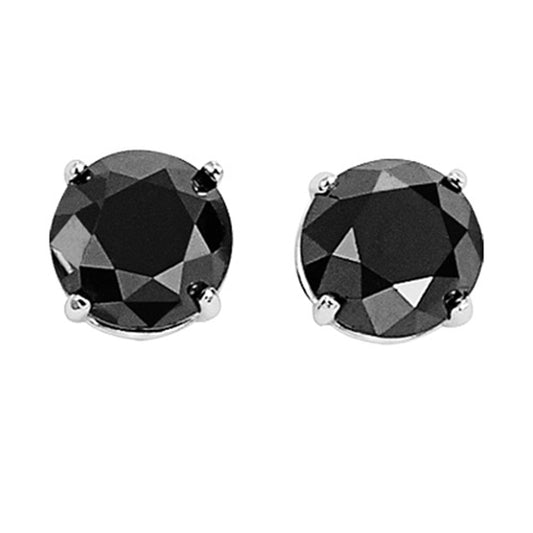 10K Round Black Diamond Studs 1/2 ctw