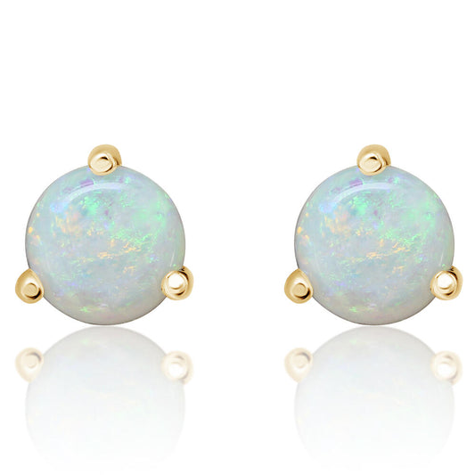 14K Yellow Gold Australian Opal Martini Earrings