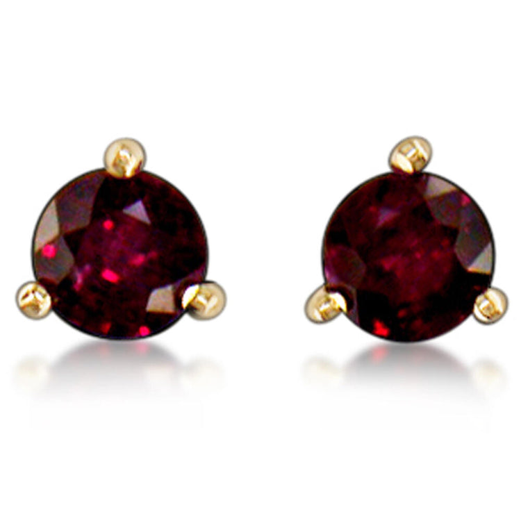 14K Yellow Gold Ruby Martini Earrings