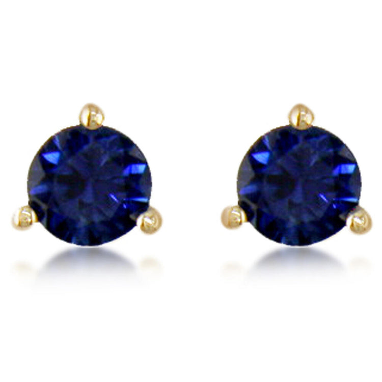 14K White Gold Sapphire Martini Earrings