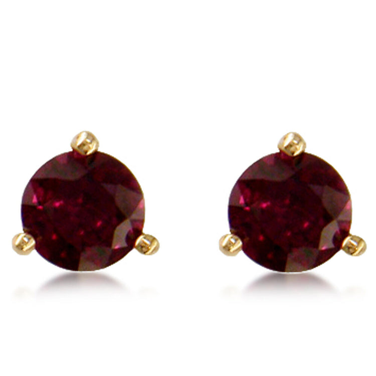 14K Yellow Gold Ruby Martini Earrings