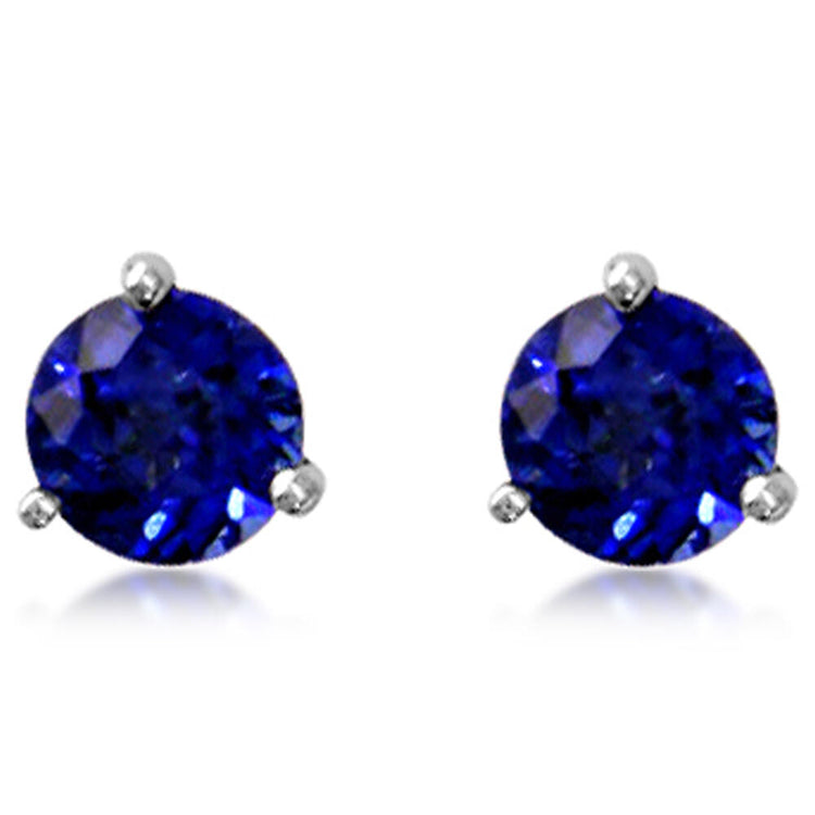 14K White Gold Sapphire Martini Earrings