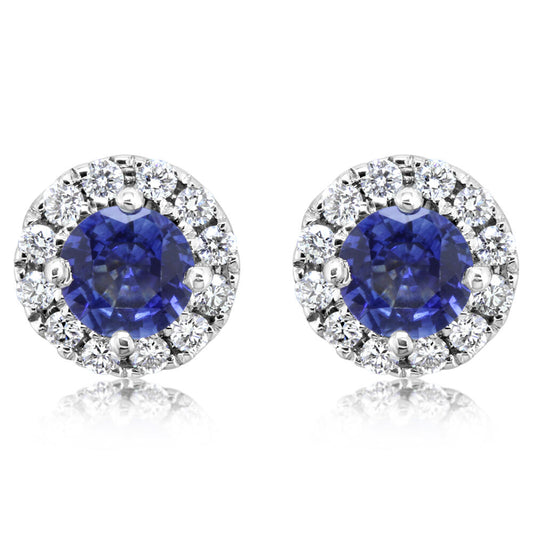 14K White Gold Peacock Tanzanite/Diamond Earrings