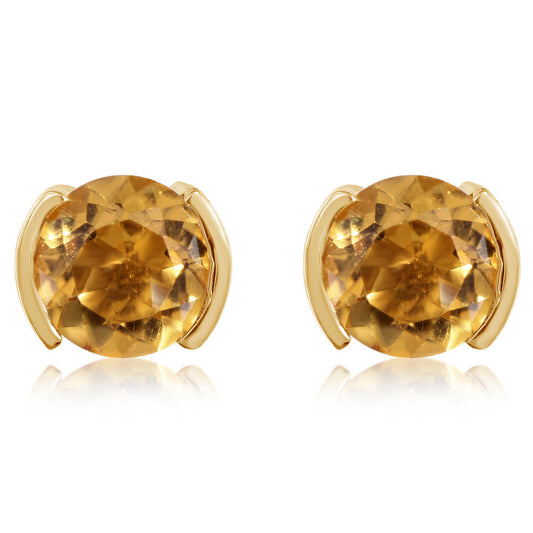 14K Yellow Gold Citrine Earrings