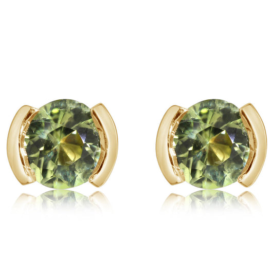 14K Yellow Gold Peridot Earrings