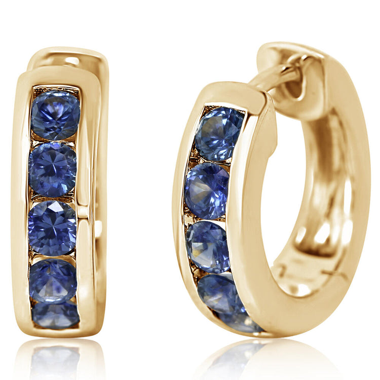 14K Yellow Gold Montana Sapphire Earrings