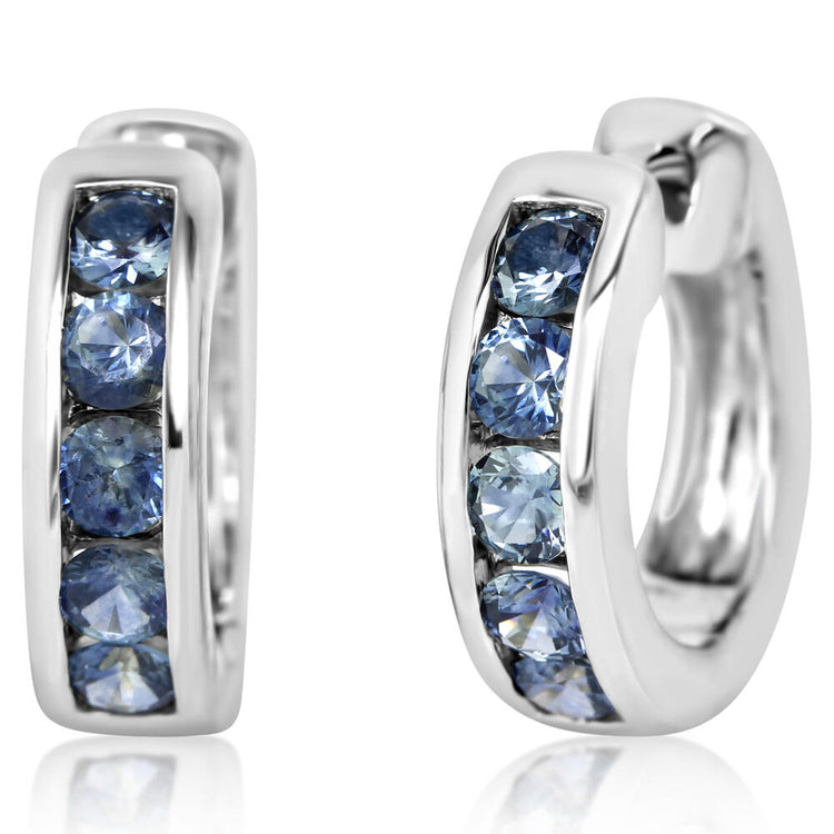 14K White Gold Montana Sapphire Earrings