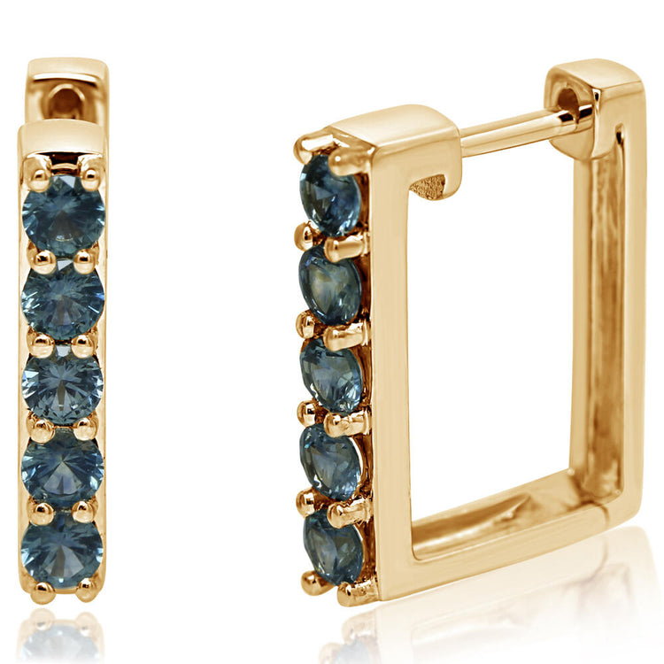 14K Yellow Gold Montana Sapphire Earrings