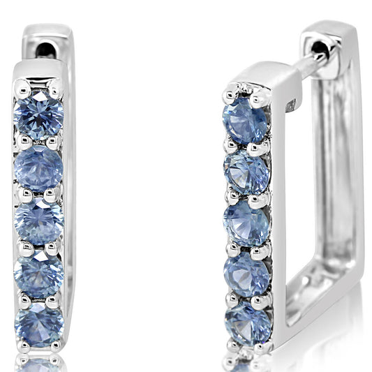 14K White Gold Montana Sapphire Earrings