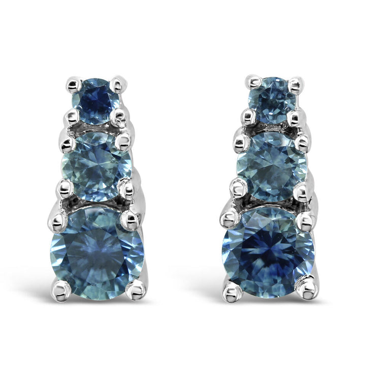 14K White Gold Montana Sapphire Earrings