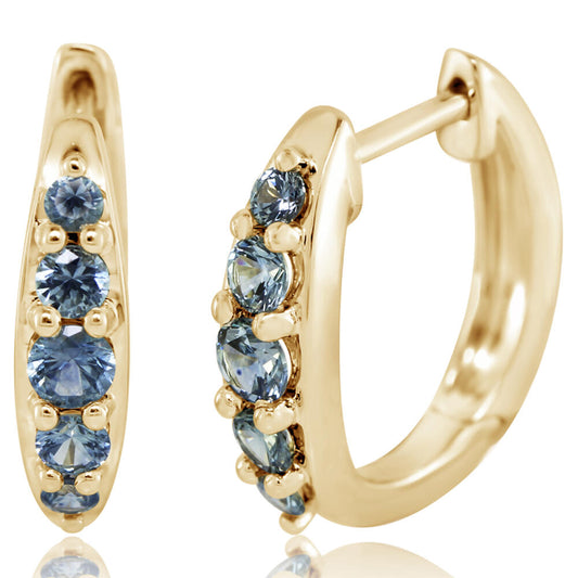 14K Yellow Gold Montana Sapphire Earrings