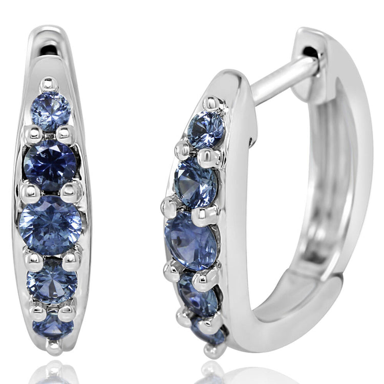 14K White Gold Montana Sapphire Earrings