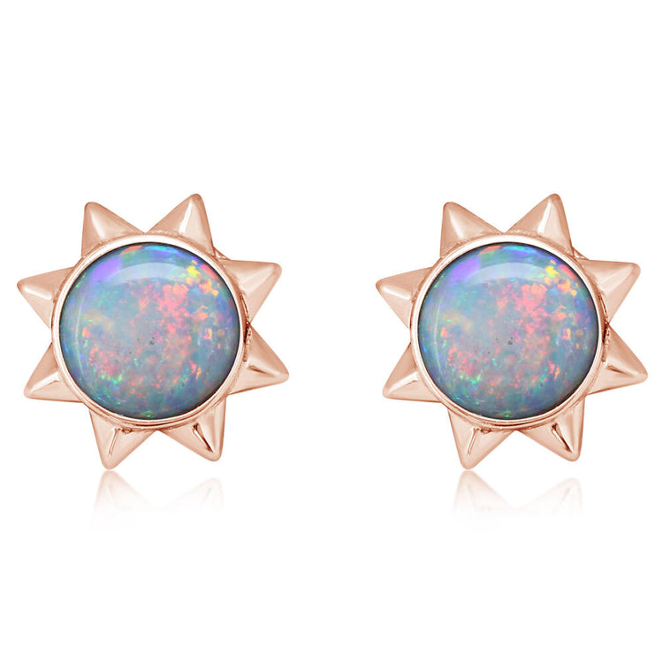 14K Rose Gold Australian Opal Earrings