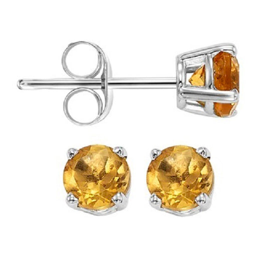 14K Color Studs 3 mm Rd - Citrine