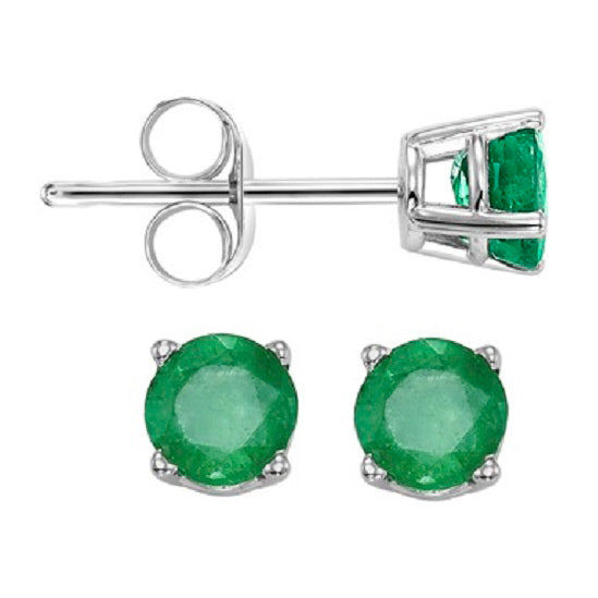 14K Color Studs 3 mm Rd - Emerald