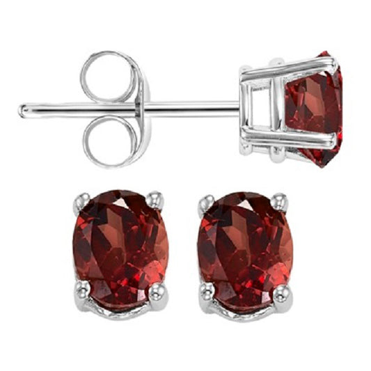 14K Color Studs 6X4 Ov - Garnet