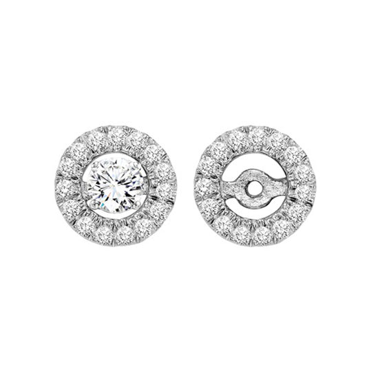 14K Diamond Round Jackets (for 1/4 ctw Studs) 1/7 ctw