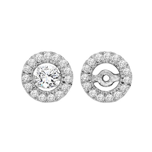 14K Diamond Round Jackets (for 1/2 ctw Studs) 1/5 ctw