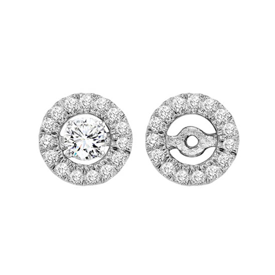 14K Diamond Round Jackets (for 1/2 ctw Studs) 1/5 ctw